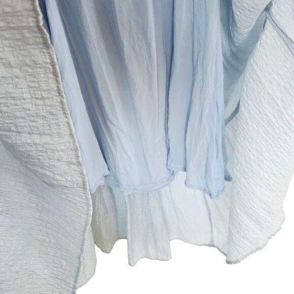 Anthropologie Light Blue Tiered Puff-Sleeve Lightweight Maxi Dress Size Medium - Picture 8 of 10